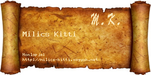 Milics Kitti névjegykártya