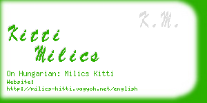 kitti milics business card